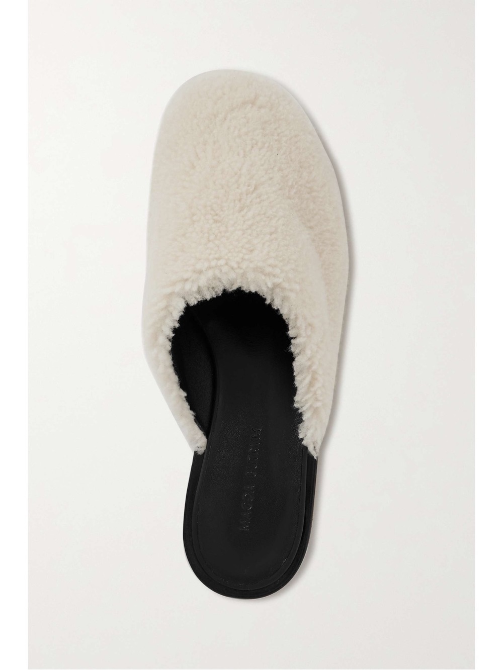 Magda Butrym Ivory Shearling Mules Slip-On Flats
